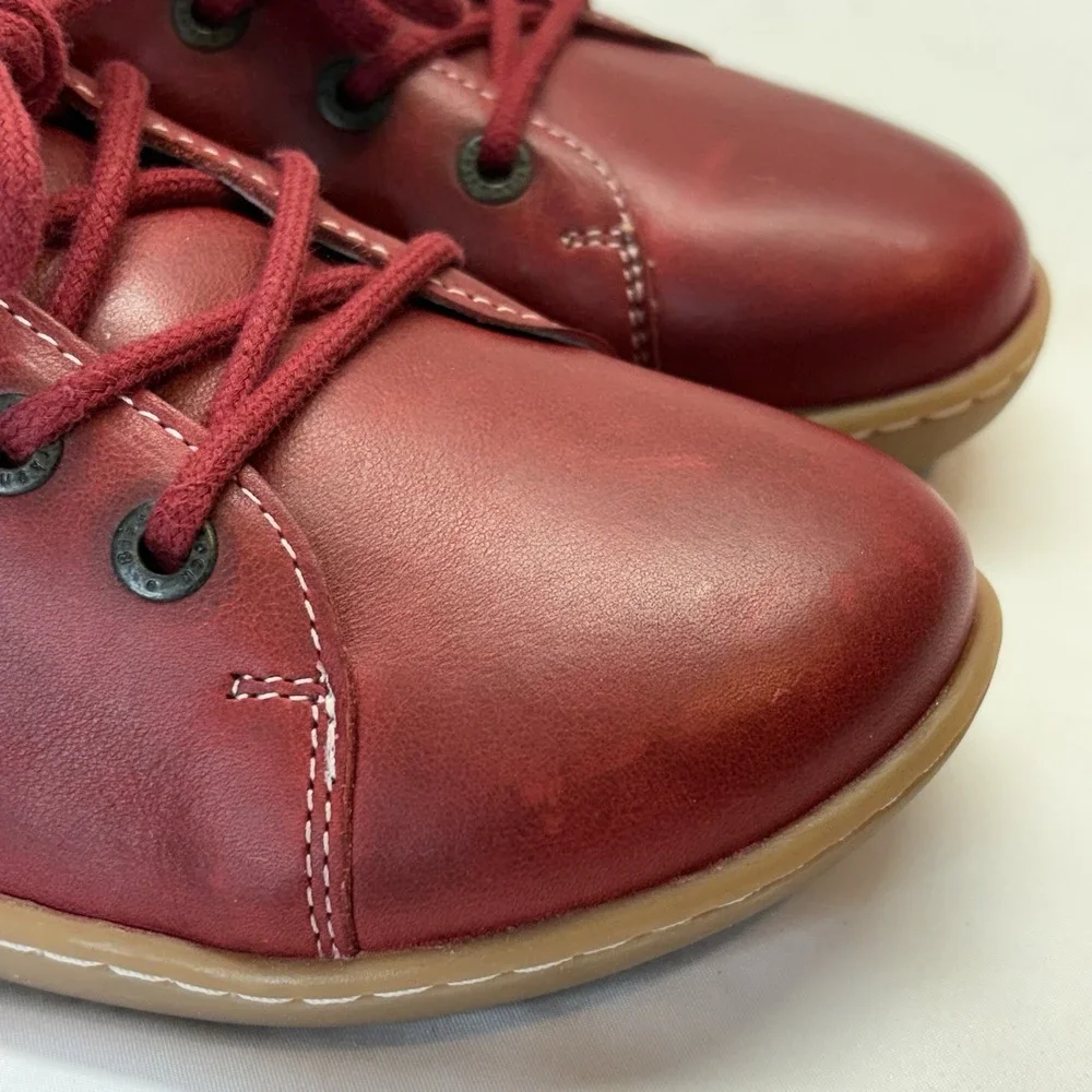 Birkenstock Islay Leather Oxford Lace Up Women 11 Men 9 EU 42 E Wide Red Sneaker